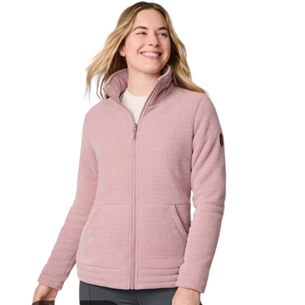 Free‎ Country Womens Mauve Pink Full Zip Faux Fur Lined Fleece Jacket Medium